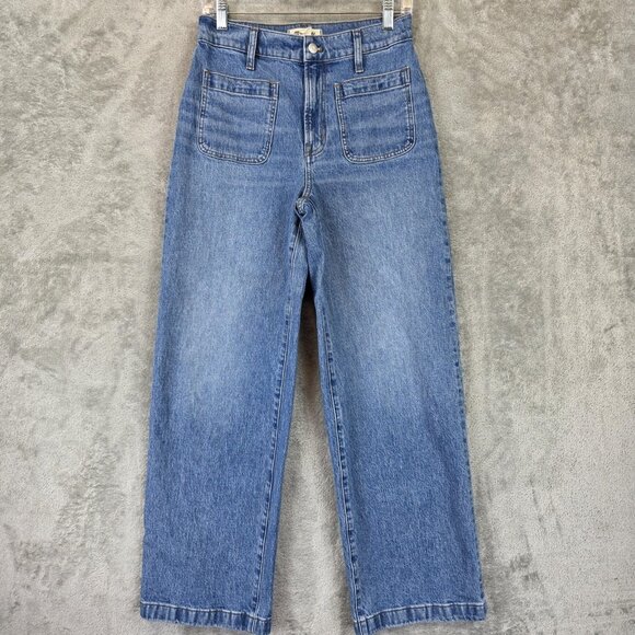 Madewell Jeans Womens 27 The Perfect Vintage Wide-Leg High Rise Patch Pockets - Picture 1 of 13